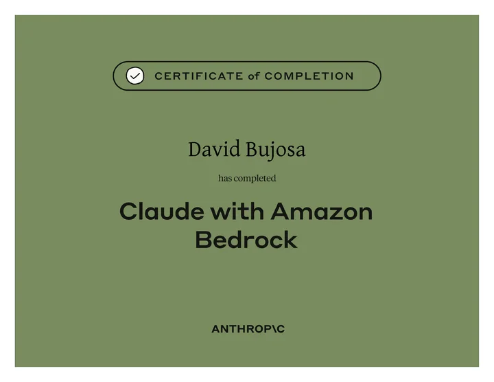 Certificate: Claude in Amazon Bedrock