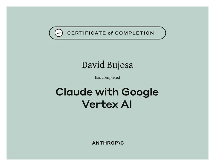 Certificate: Claude on Google Cloud