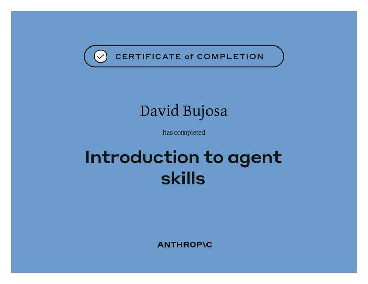 Certificate: Introduction to Agent Skills
